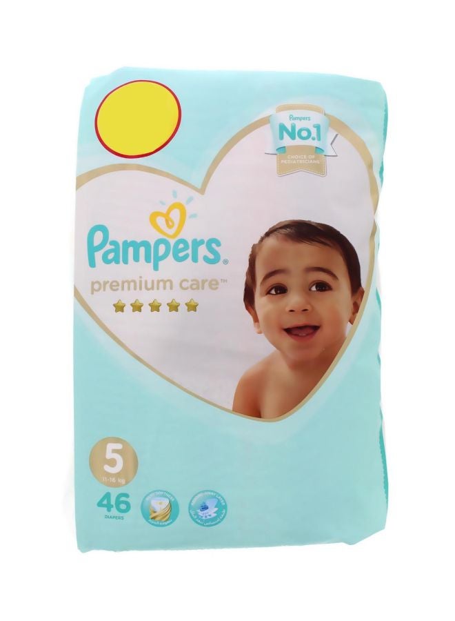 Premium Care Diapers, Size 5, Mini, 11-16 kg, Mega Pack, 46 Count