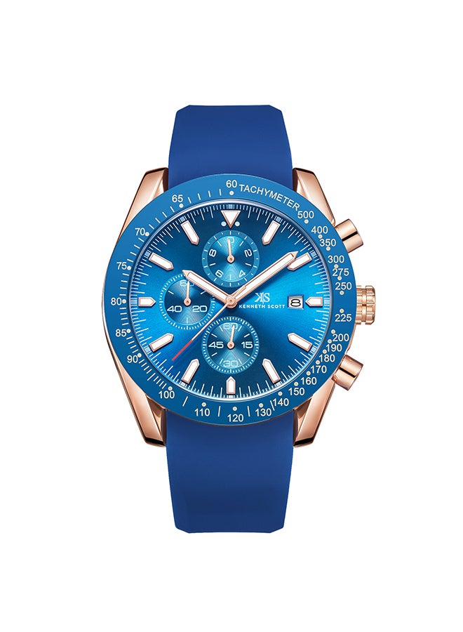 Men's Analog Round Shape Silicone Wrist Watch K23148-RSNN - 45 Mm