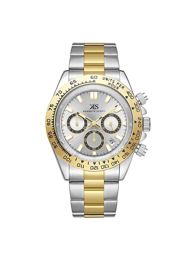 Men's Analog Round Shape Stainless Steel Wrist Watch K23123-TBTW - 43 Mm