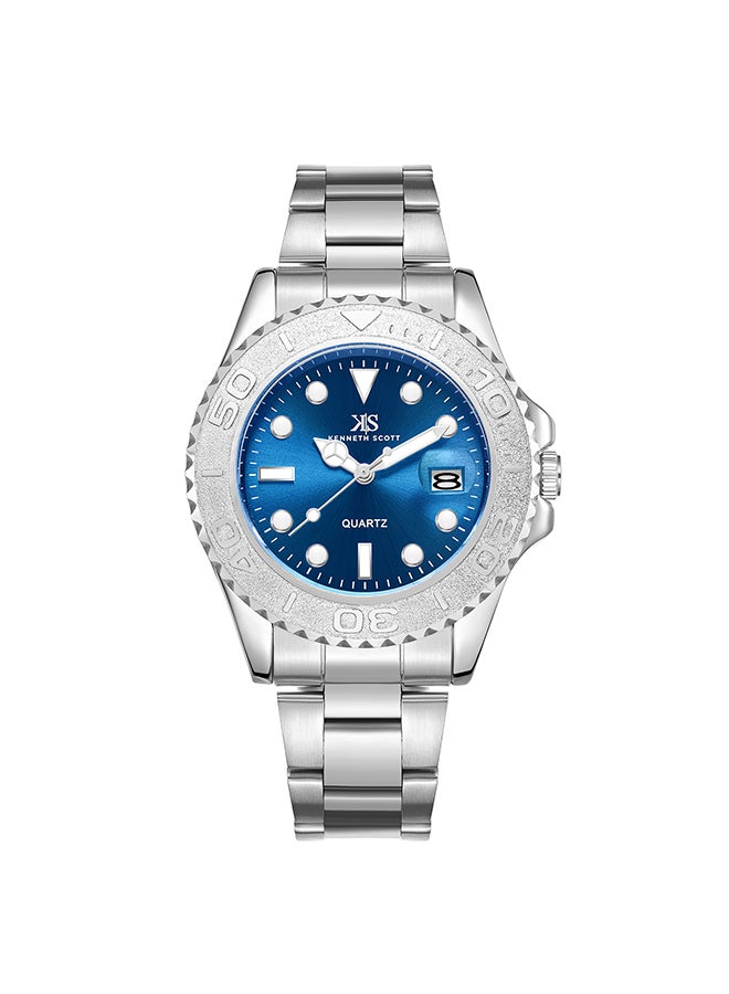 Men's Analog Tonneau Shape Stainless Steel Wrist Watch K23022-SBSL - 40 Mm
