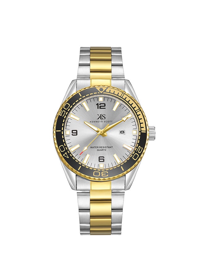 Men's Analog Tonneau Shape Stainless Steel Wrist Watch K23024-TBTSB - 44 Mm