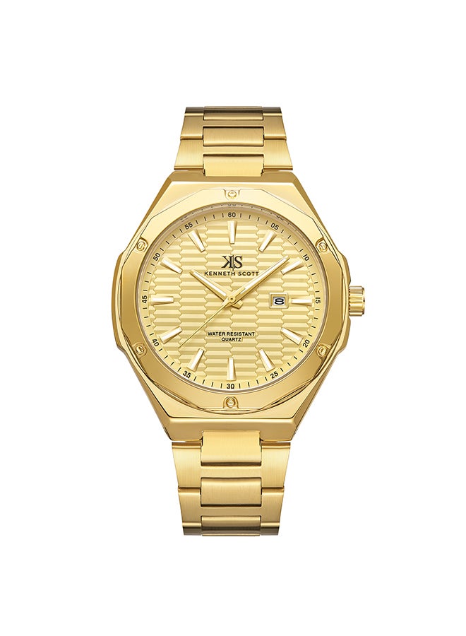 Men's Analog Round Shape Stainless Steel Wrist Watch K23026-GBGC - 46 Mm