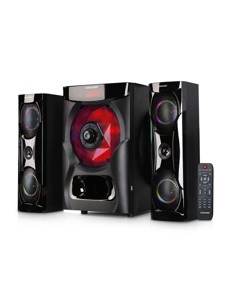 2.1ch Multimedia Bluetooth Speakers With FM Radio And Karaoke Function SHS-2105USRB Black