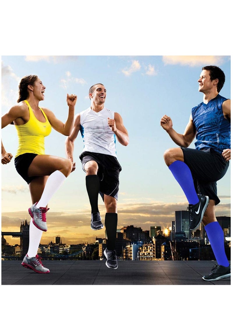 Copper Compression Socks for Men & Women, Copper-Infused Compression Socks Moisture-Wicking Copper Compression Socks for Medical Running Hiking Cycling 15-20 mmHg (Black/White, L/XL)