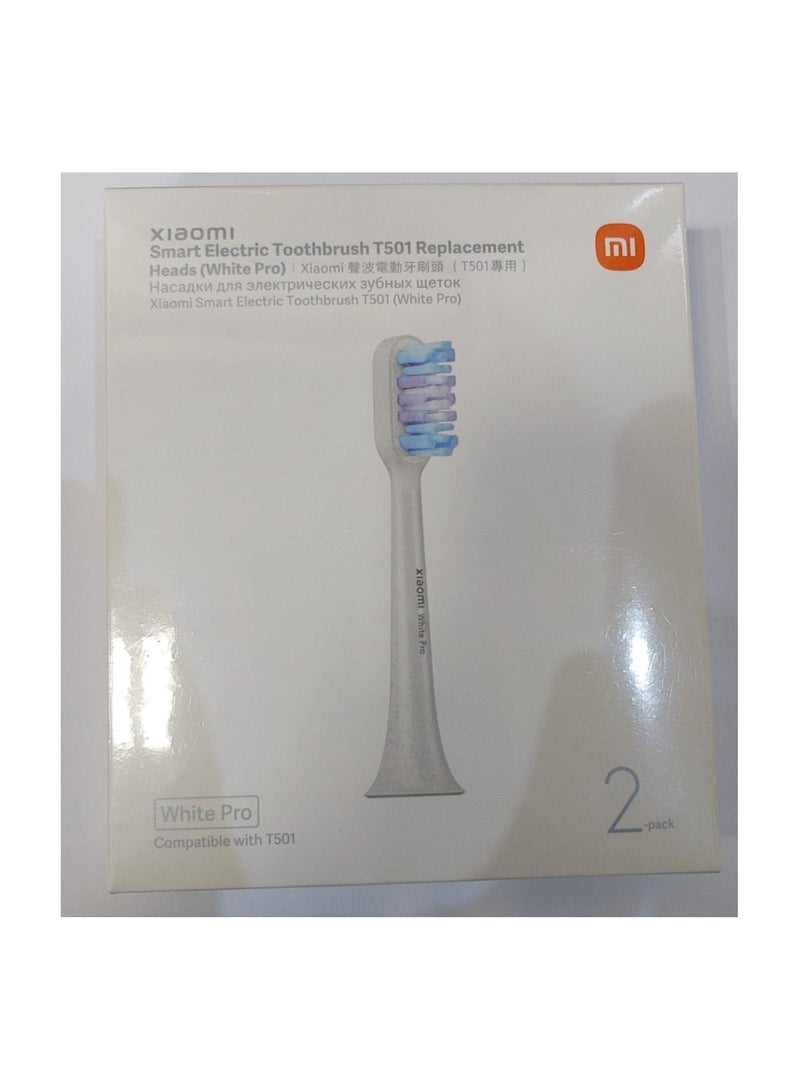 Xiaomi Smart Electric Toothbrush T501 Replacement Heads (White Pro) 2-Pack -White