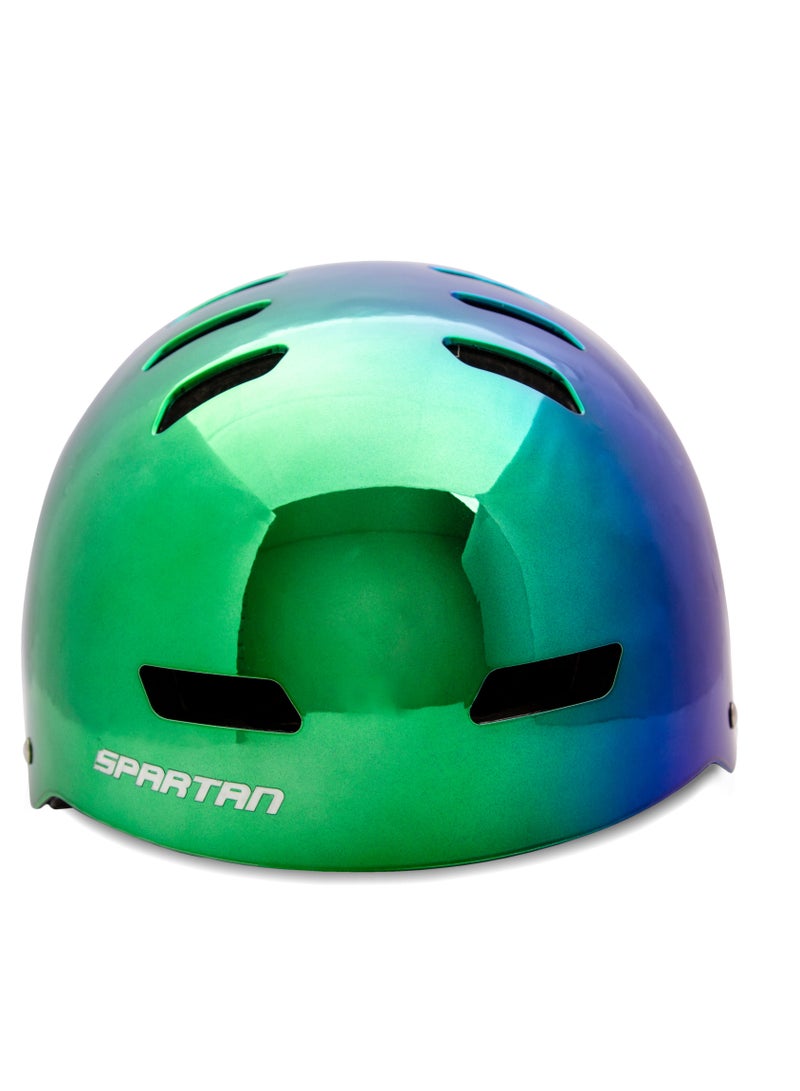 Spartan Mirage Kids Helmet (Green) for Kids Ages 6-14; Multi-Sport Boys and Girls Scooter, Bike and Skateboard Helmet, One Size