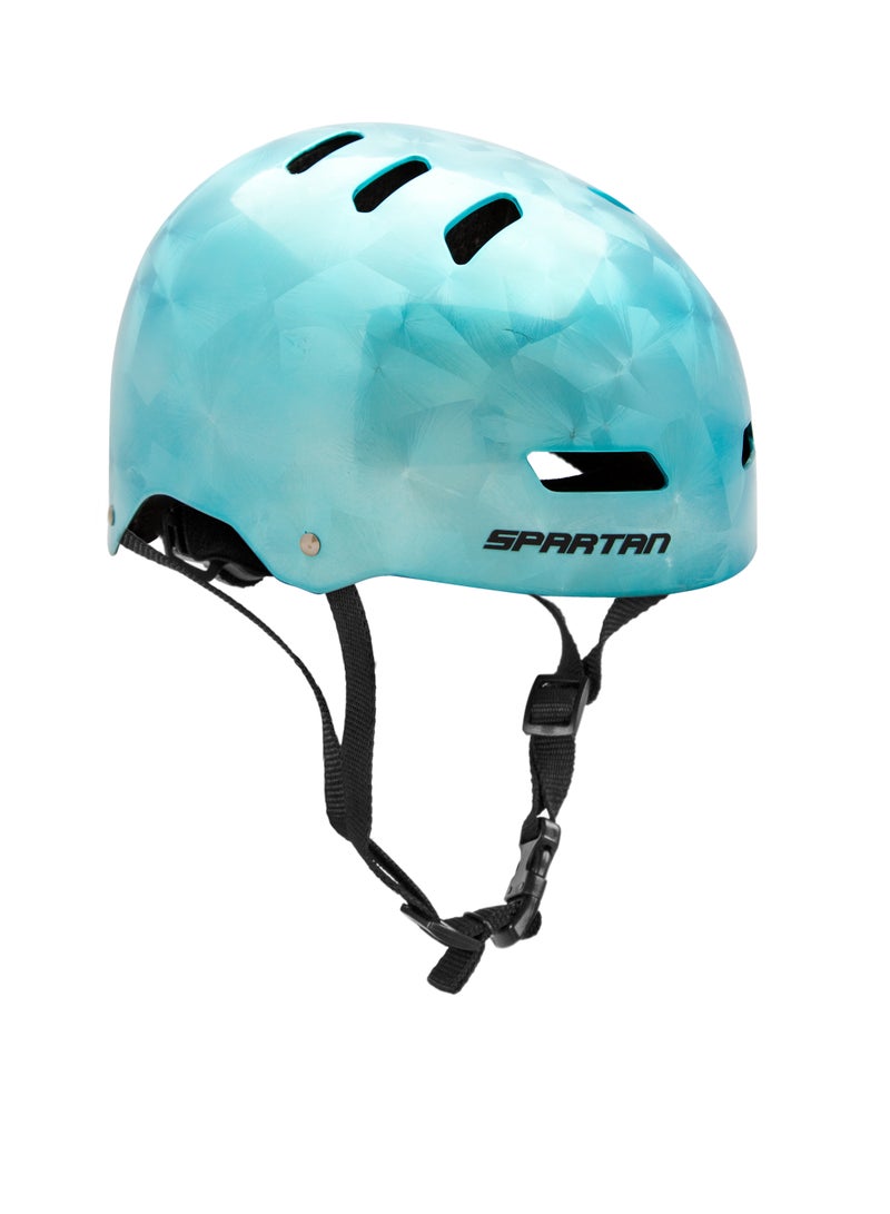 Spartan Mirage Kids Helmet (Ice Crackle) for Kids Ages 6-14; Multi-Sport Boys and Girls Scooter, Bike and Skateboard Helmet, One Size