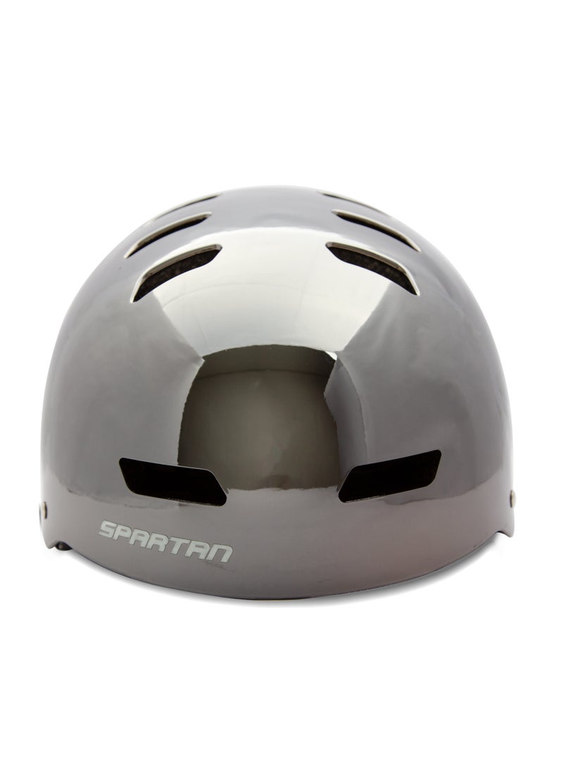 Spartan Mirage Kids Helmet (Nickel Chrome) for Kids Ages 6-14; Multi-Sport Boys and Girls Scooter, Bike and Skateboard Helmet, One Size