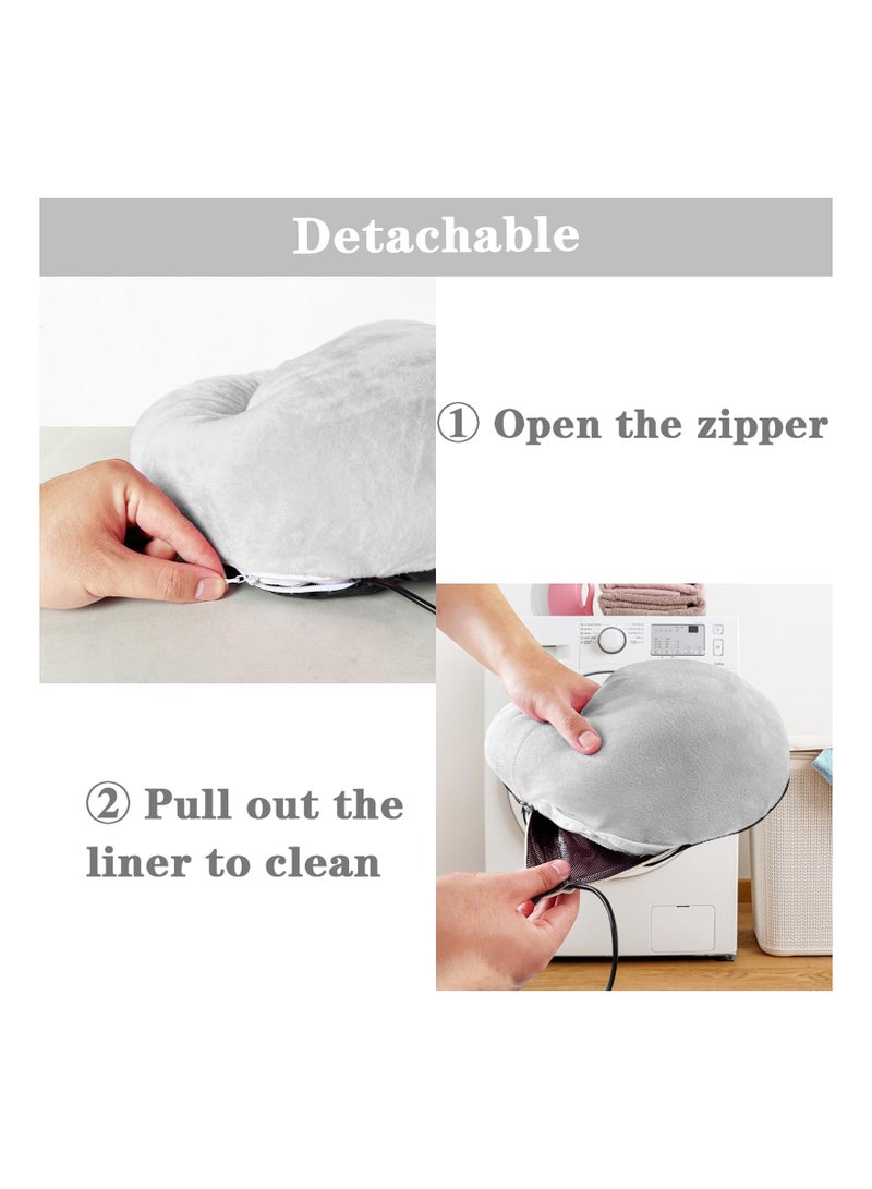 Electric Heated Foot Warmer, USB Fast Heating Foot Pad Soft Flannel Foot Warmer Slippers Anti-Slip Heated Foot Warmer Cozy Electric Foot Warmer Pad Heated Footwear for Men and Women