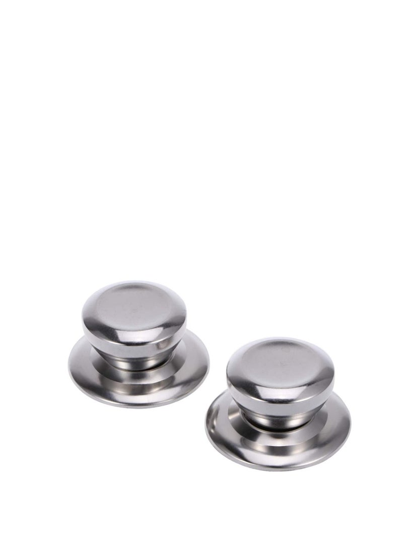 2Pcs Stainless Steel Pot Knobs Replacement Pot Lid Universal Lid Knob Anti-scalding Cookware Lid Pot Handle for Home Kitchen