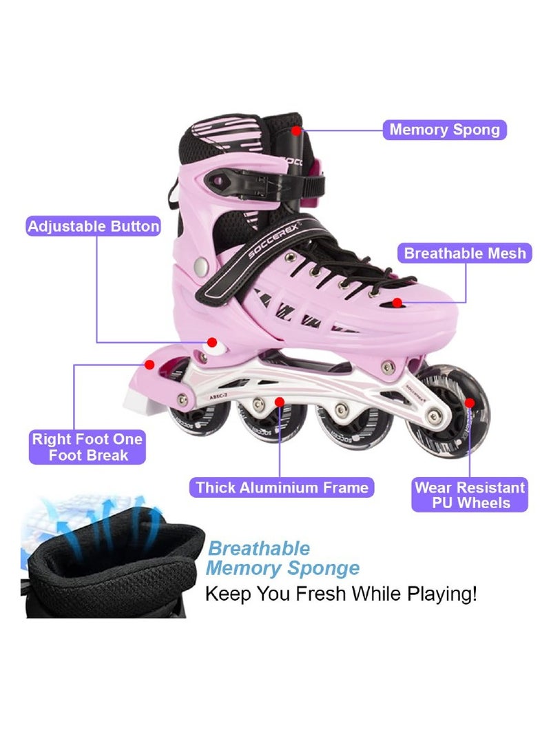 Inline and Roller Skates Shoes for Kids Youth full Set With Helmet and Protection