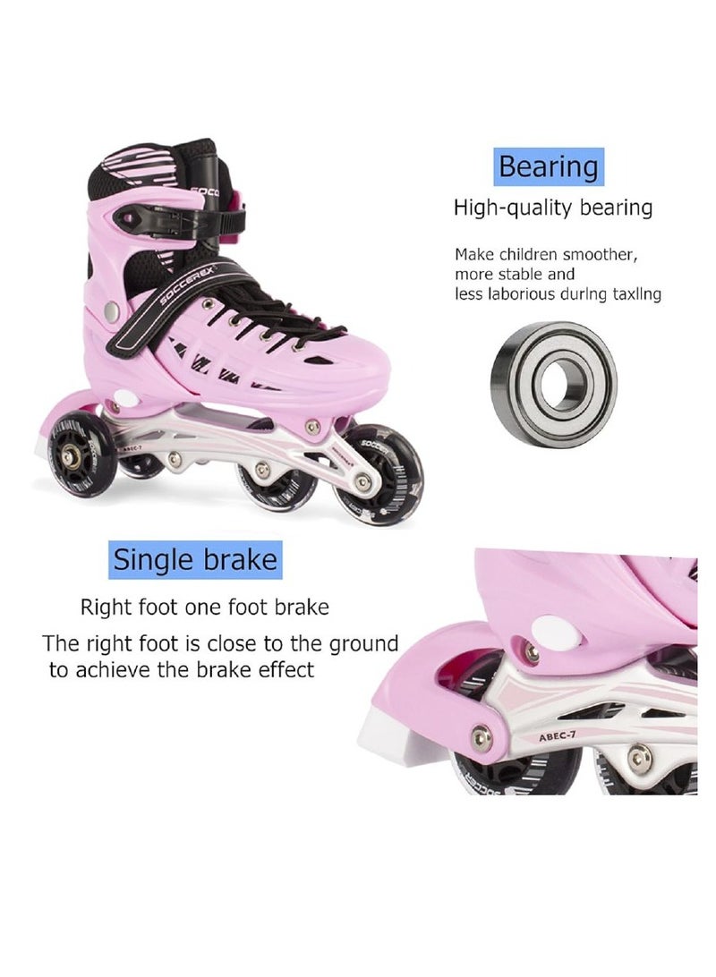 Inline and Roller Skates Shoes for Kids Youth full Set With Helmet and Protection