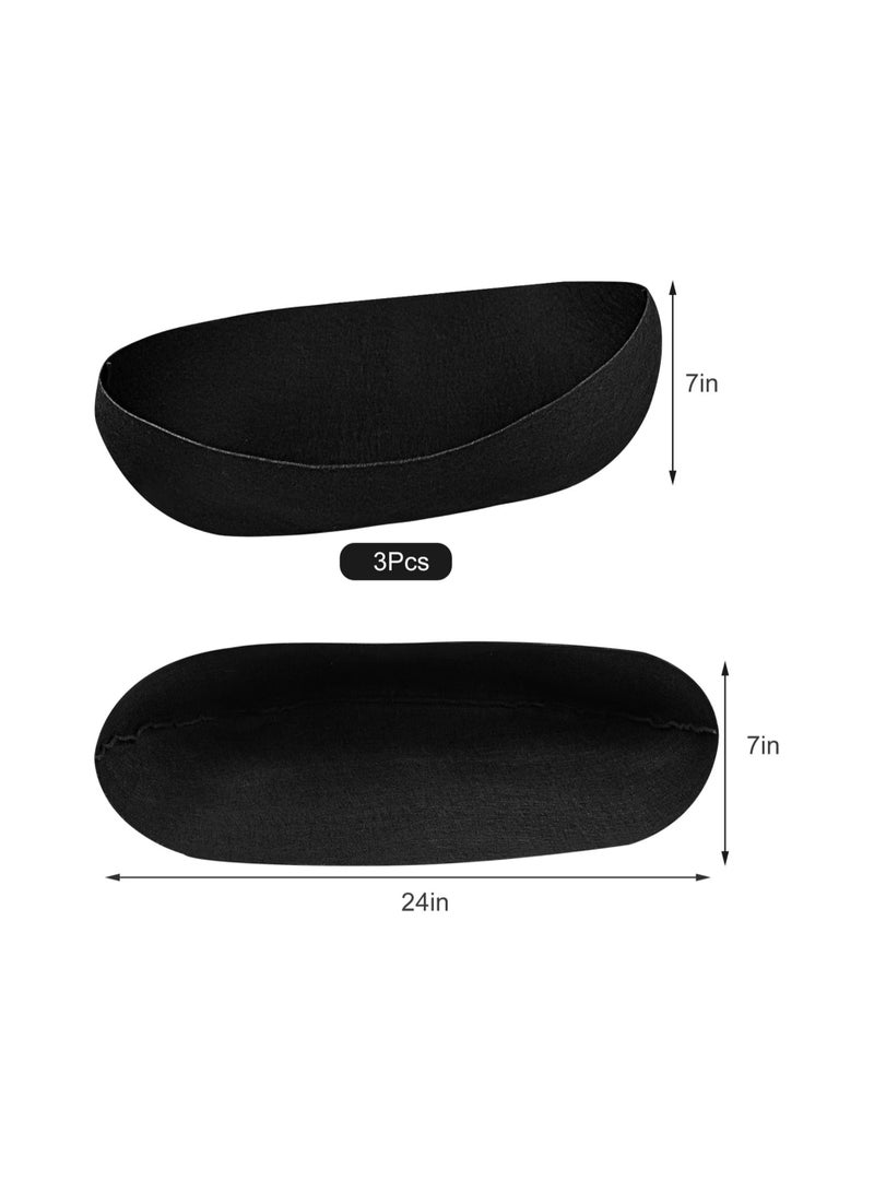 24 Inch Planter Basket Liners Fabric Window Box Liners Felt Trough Planter Liner Replacement Black Flower Basket Liner Non-Woven Hanging Plant Liner for Planters Garden Fence, 3PCS