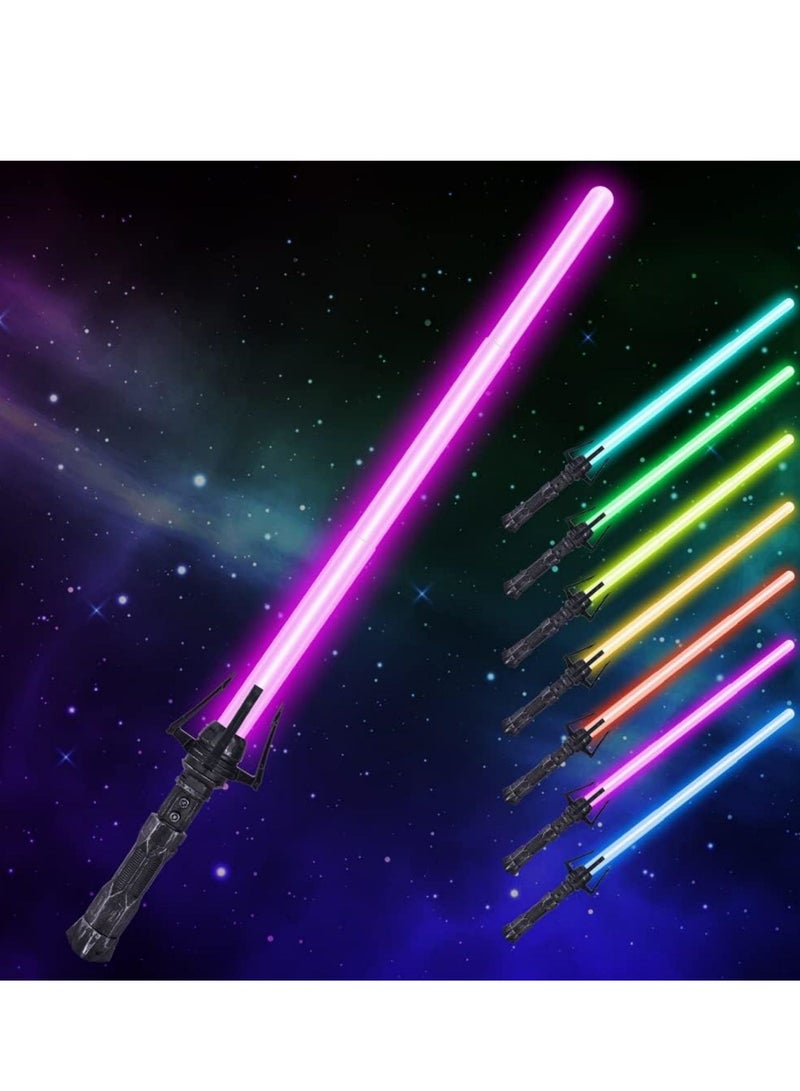2PCS Light Up Saber with Sound, 7 Colors Retractable Light Sabers for Kids, Light Saber Sword Toys for Boys Kids Gift Party Favors, Fashion Cosplay Toy for Adult Kids Sound Force Lightsaber
