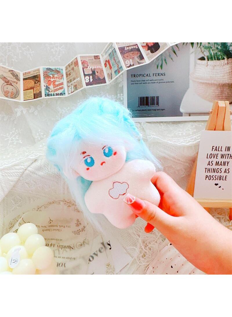 Cute Cotton Doll Star Body Mini Doll Figure Plush Toy For Kids Gifts Blue Hair - B 10Cm