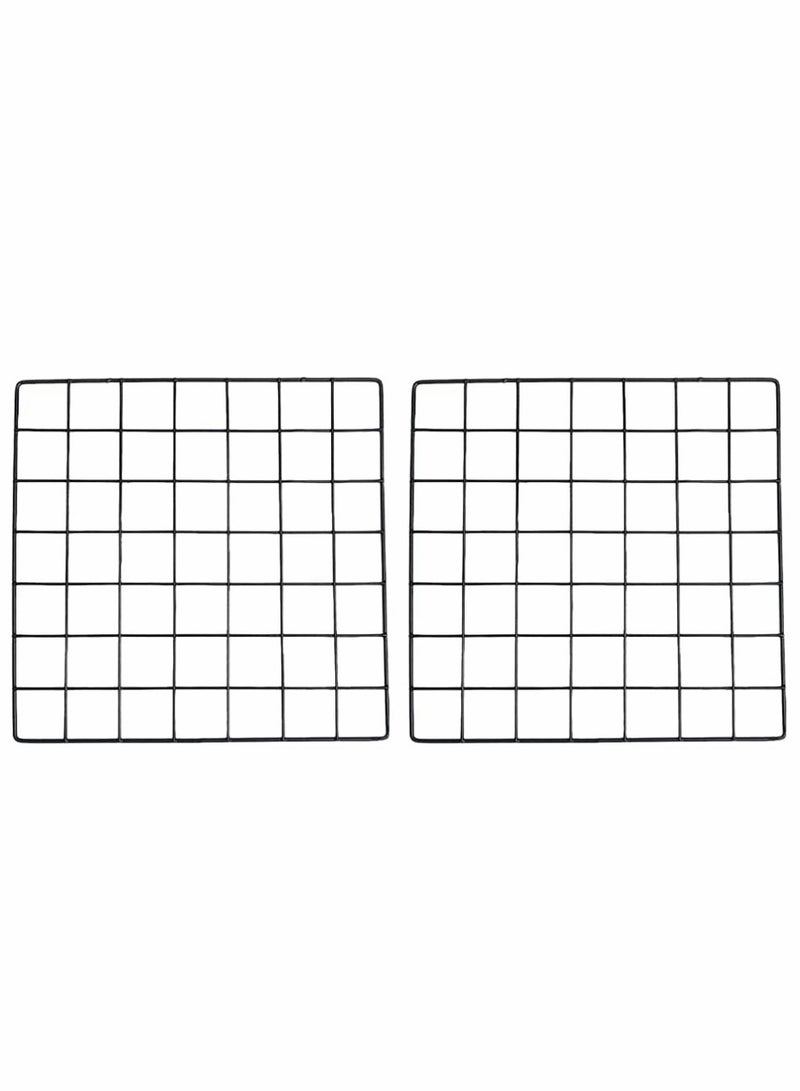 2Pcs Wall Grid Photo Display Panel, Picture Memo Note Wall Mount Grid Holder, Ins Art Display PhotoWall, Wire Frame Photo Display Organizer