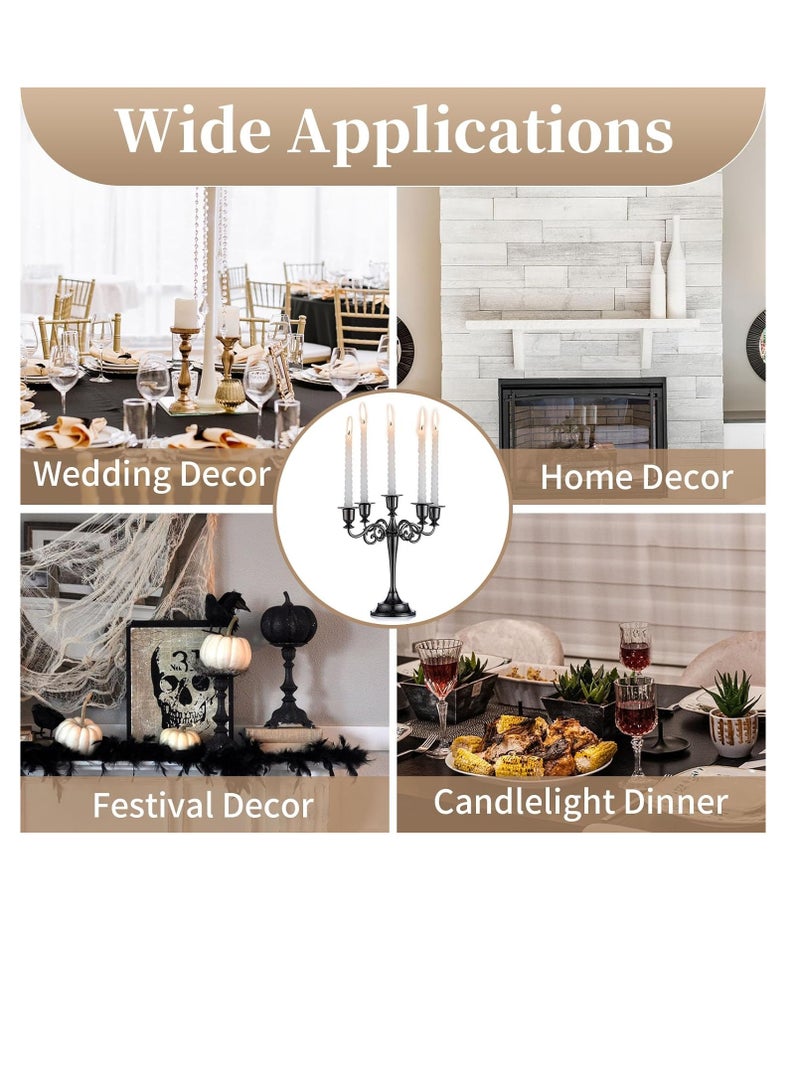 5 Arms Decorative Candle Holder For Wedding and Candlelight Dinner Black