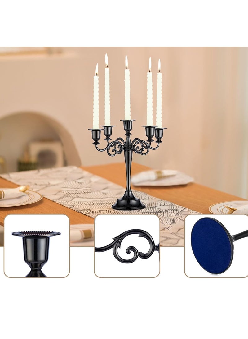 5 Arms Decorative Candle Holder For Wedding and Candlelight Dinner Black