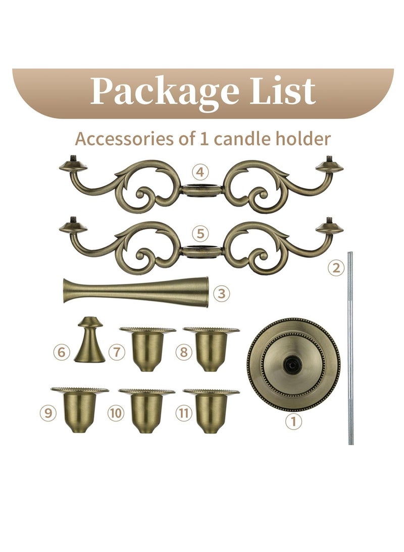 5 Arms Decorative Candle Holder For Wedding and Candlelight Dinner Bronze