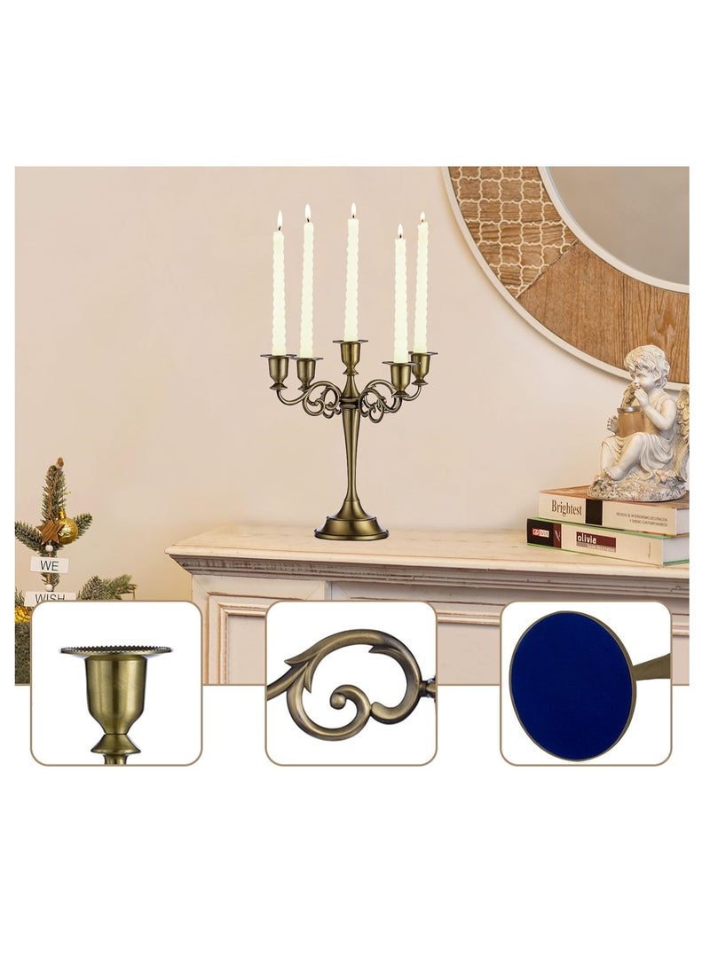 5 Arms Decorative Candle Holder For Wedding and Candlelight Dinner Bronze