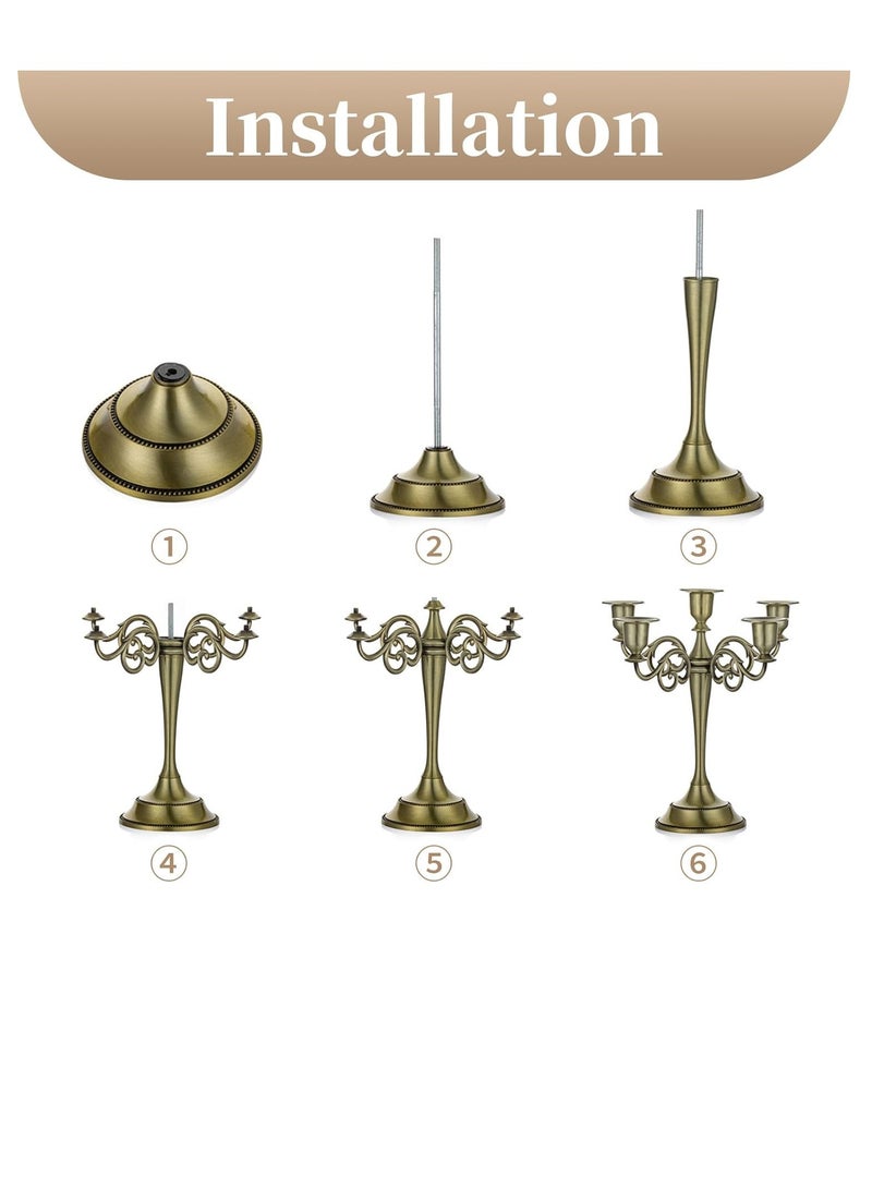 5 Arms Decorative Candle Holder For Wedding and Candlelight Dinner Bronze