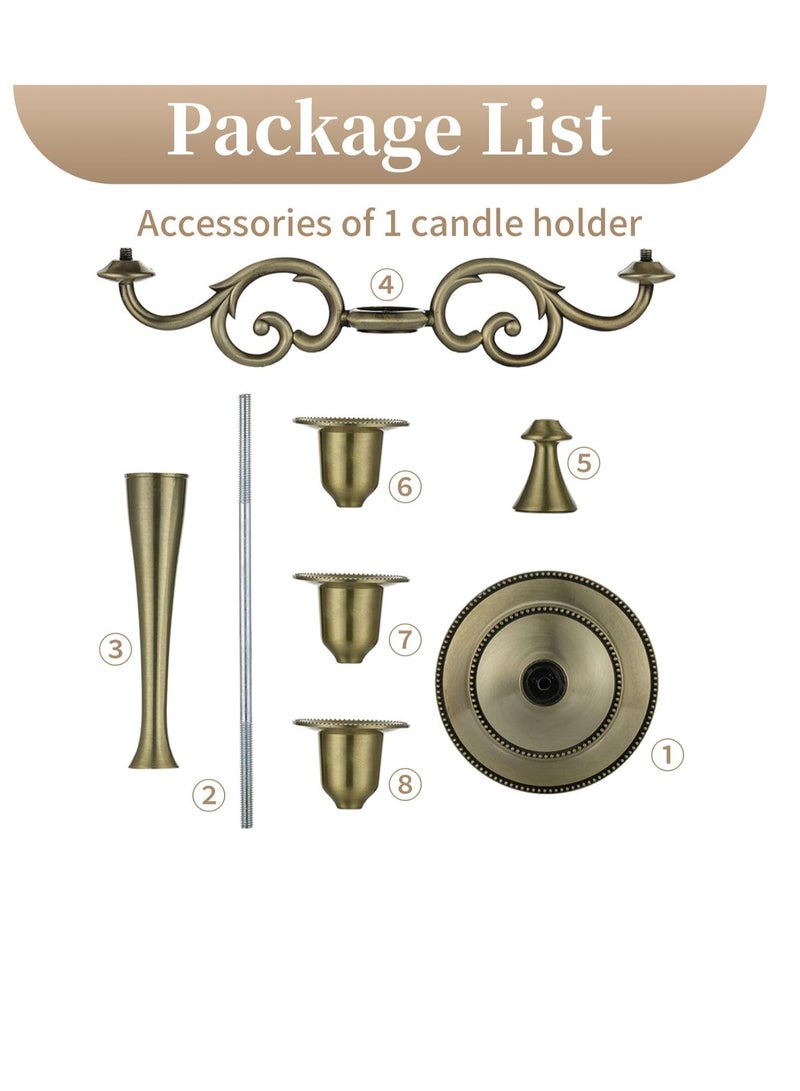 3 Arms Decorative Candle Holder For Wedding and Candlelight Dinner Bronze