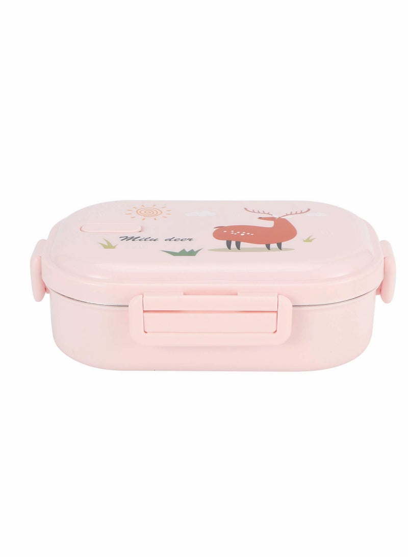 Lunch Box, 2 Compartments Thermal Insulated Hot Food Lunch Containers with Spoon, Portable 304 Stainless Steel Adult Kids