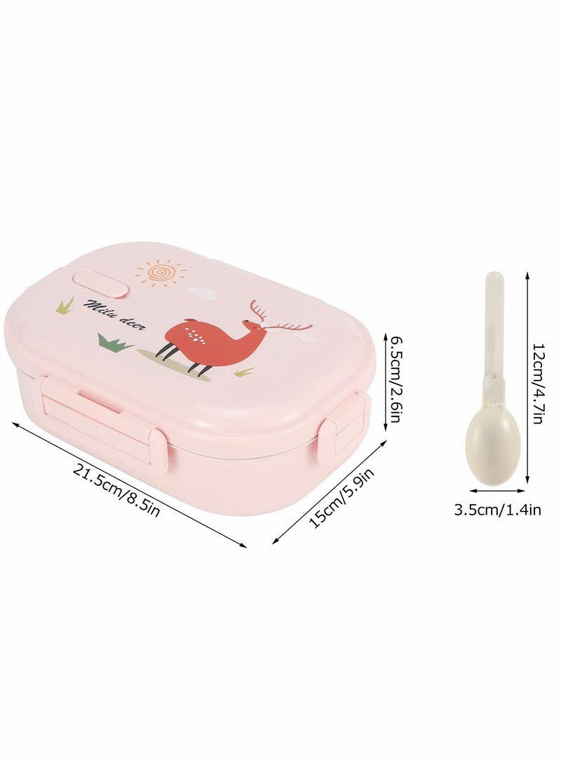 Lunch Box, 2 Compartments Thermal Insulated Hot Food Lunch Containers with Spoon, Portable 304 Stainless Steel Adult Kids