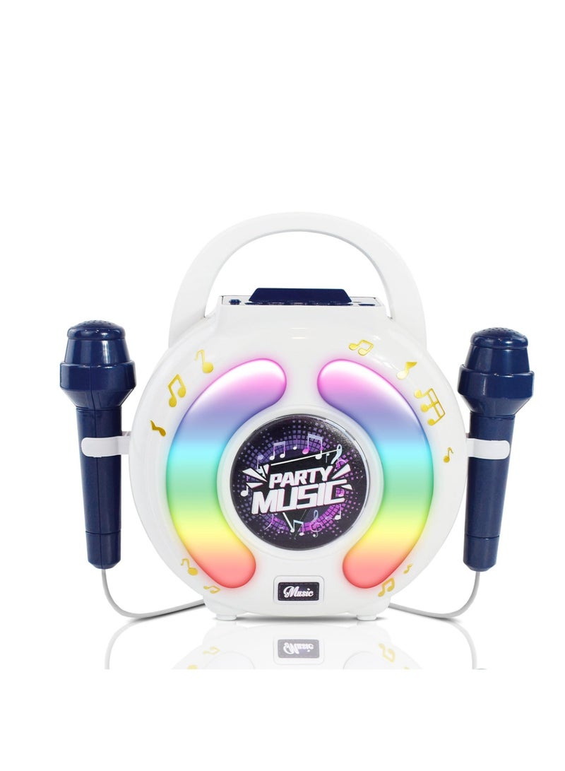 Karaoke Machine for Kids & Adults, with 2 Microphones, Portable Karaoke Machine with LED Light and Voice Changing Effects, Microphones Toy for Age 4-12 Kids Boys Girls Families Birthday Party