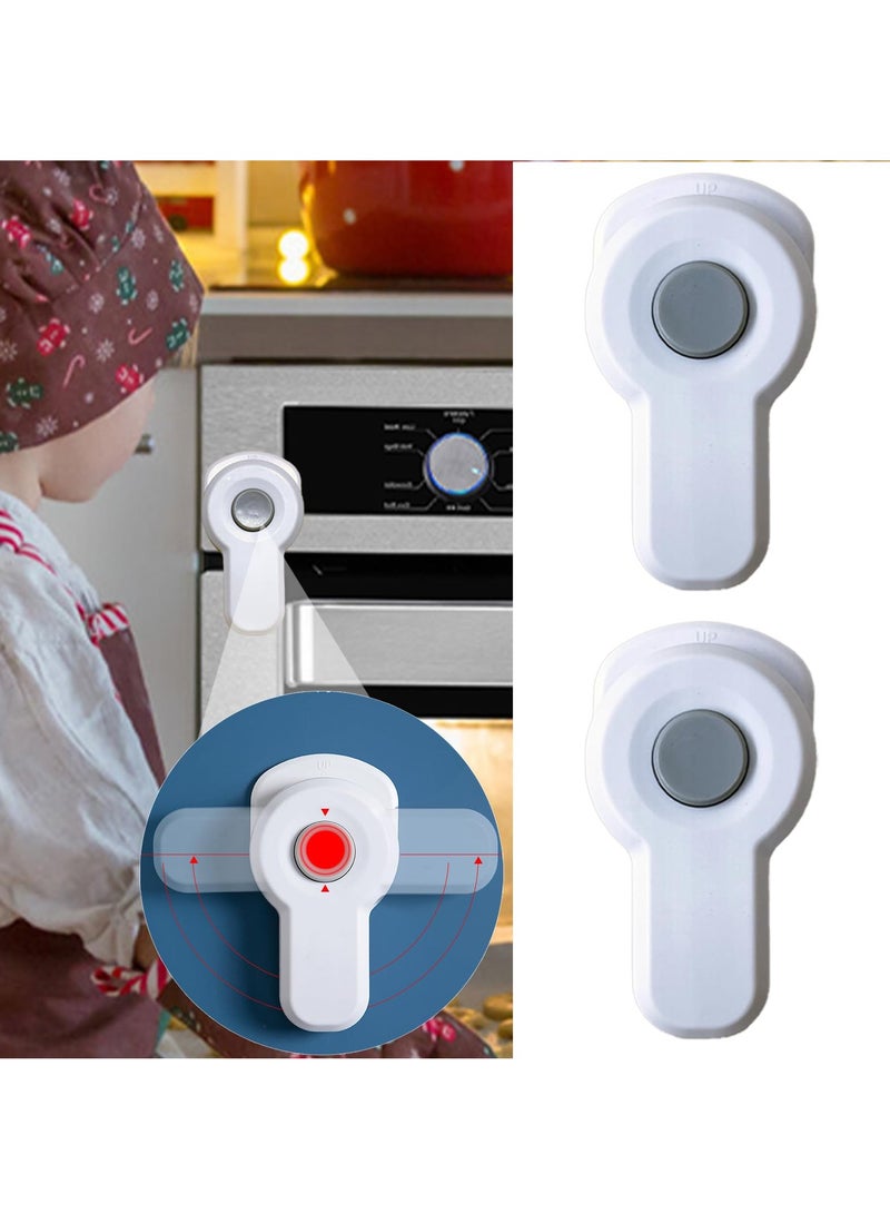 2Pcs Childproof Oven Door Lock, Oven Front Lock Easy to Install and Use Durable and Heat-Resistant Material no Tools Need or Drill