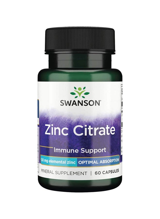 Zinc Citrate Mineral Supplement - 60 Capsules