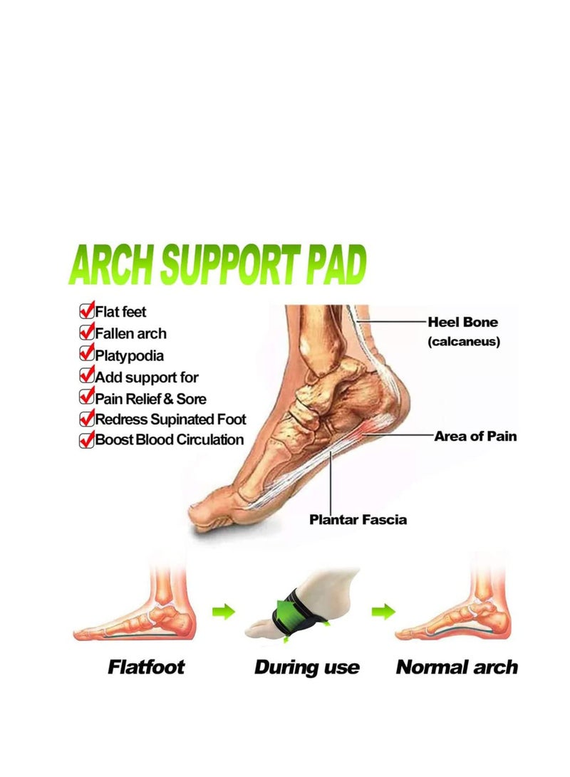 Foot Arch Support,  2 Pairs Cushioned Compression Foot Supporter Elastic Padded Fasciitis Arch Support Sleeves for Fallen Arches, Heel Spurs, Flat and Achy Feet Problems for Foot Care