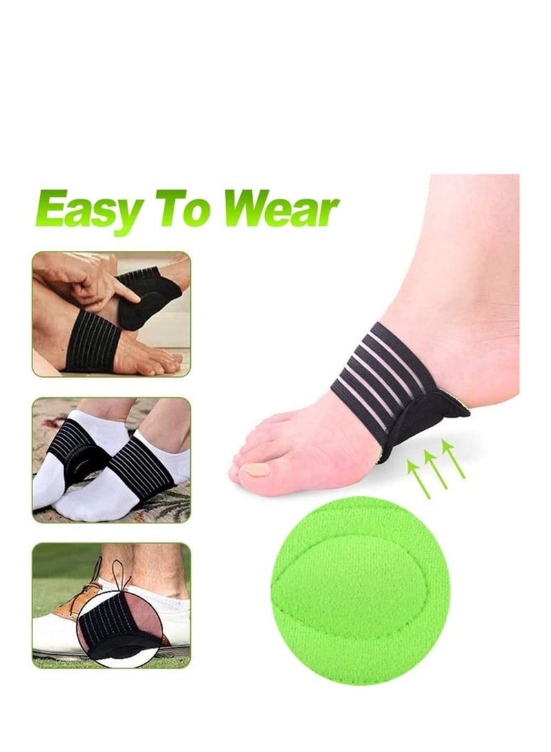 Foot Arch Support,  2 Pairs Cushioned Compression Foot Supporter Elastic Padded Fasciitis Arch Support Sleeves for Fallen Arches, Heel Spurs, Flat and Achy Feet Problems for Foot Care