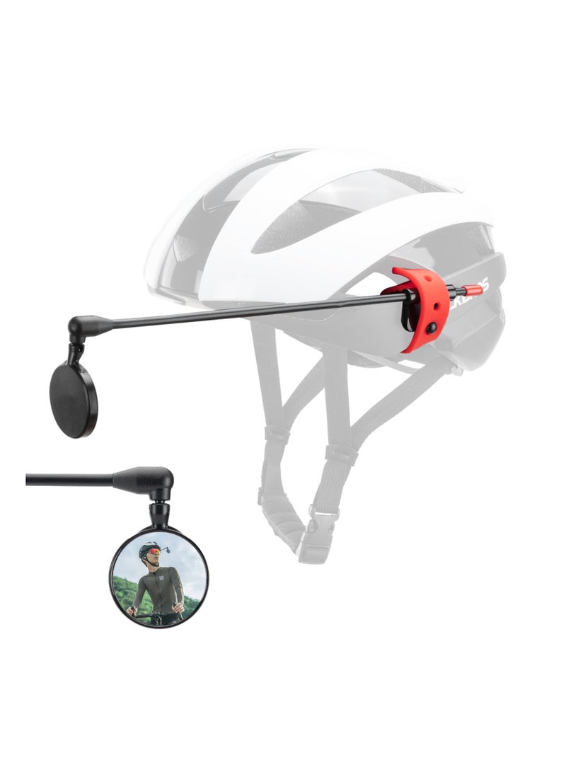 Aluminum Alloy Bike Helmet Mirror, Moldable Frame Cycling Mirror Detachable Bike Helmet Mirror Fixing Flexible Frame Helmet Mirror Fit 90% Bicycle Helmet, Lightweight, Bike Accessories