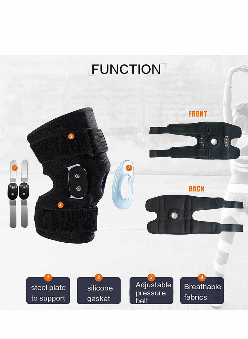 Decompression Knee Brace, with Side Stabilizers, for Pain Relief, Adjustable Compression Band, Suitable for Men and Women