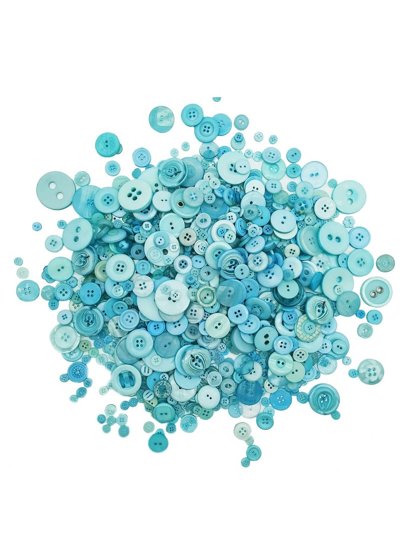 1000 Pcs Turquoise Buttons for Crafts in Bulk Assorted Turquoise Craft Buttons Mixed Teal Button for Crafting Teal Craft Buttons