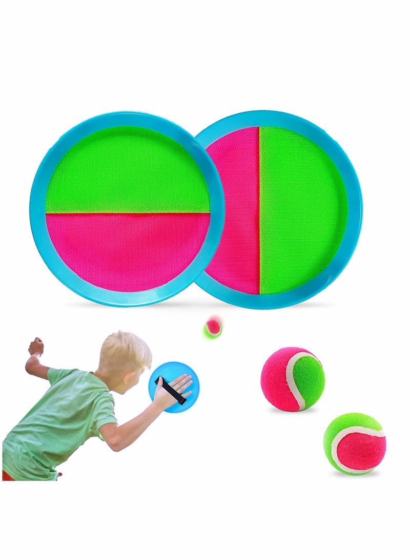 Catch Ball Game Set, Classic Outdoor Games, Beach Games, Backyard Games, Suitable for Kids Ideal Sports, 2 Paddles and 2 Balls