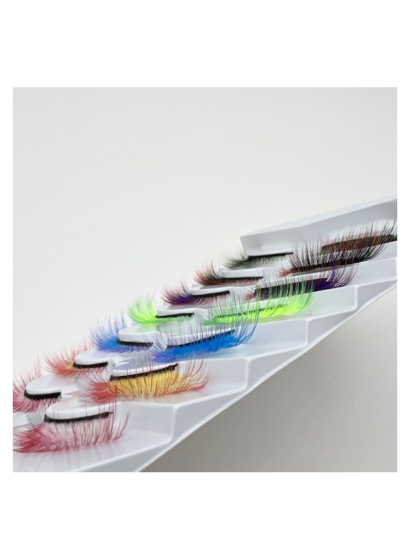 7 Pairs Colored Cat Eye False Eyelashes, Wings Cat Eye Lashes Natural Look Fox Eyelashes Adhesives Makeup Eye  Lashes Extension Fairy Eyelash
