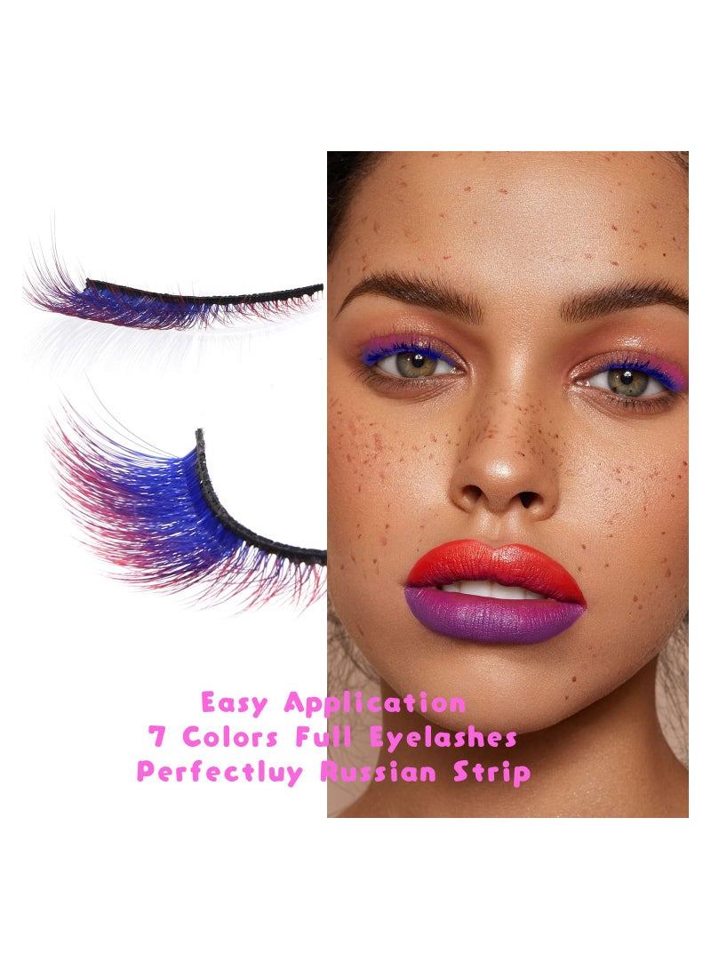 7 Pairs Colored Cat Eye False Eyelashes, Wings Cat Eye Lashes Natural Look Fox Eyelashes Adhesives Makeup Eye  Lashes Extension Fairy Eyelash