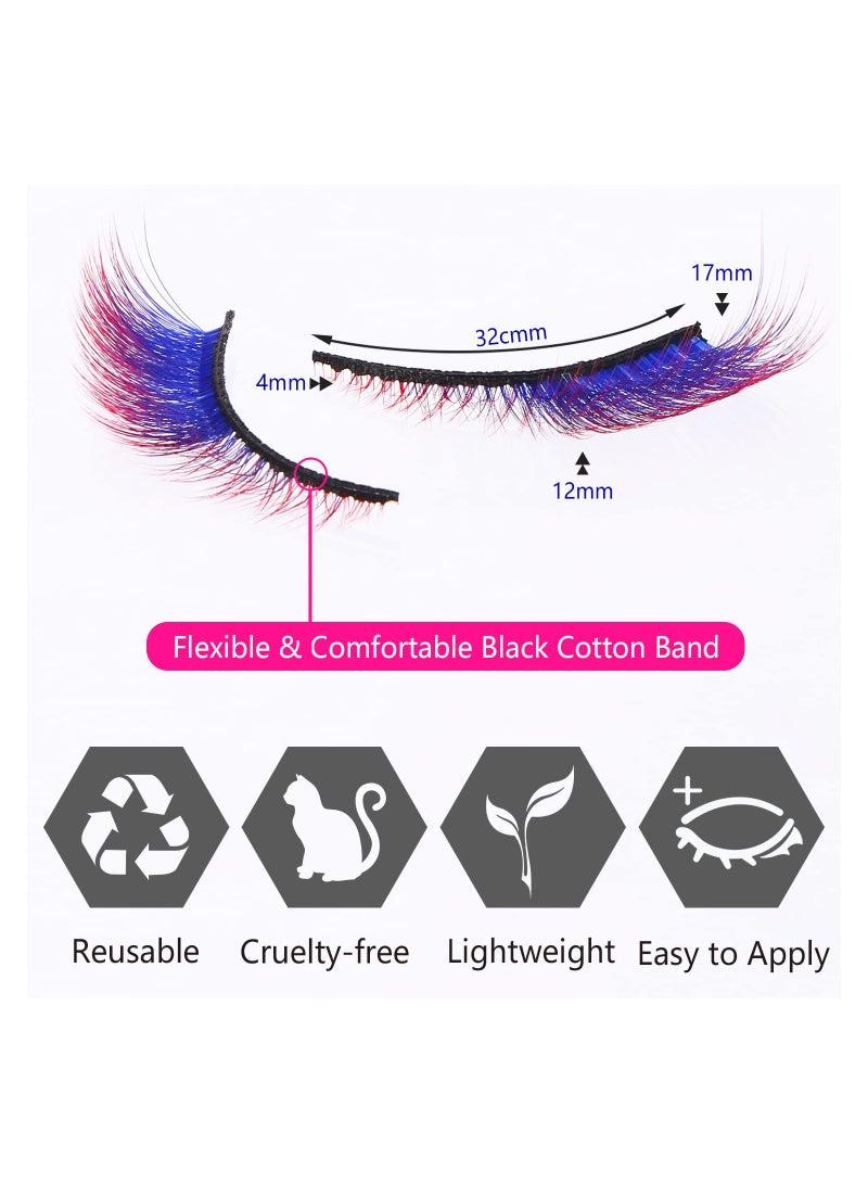 7 Pairs Colored Cat Eye False Eyelashes, Wings Cat Eye Lashes Natural Look Fox Eyelashes Adhesives Makeup Eye  Lashes Extension Fairy Eyelash