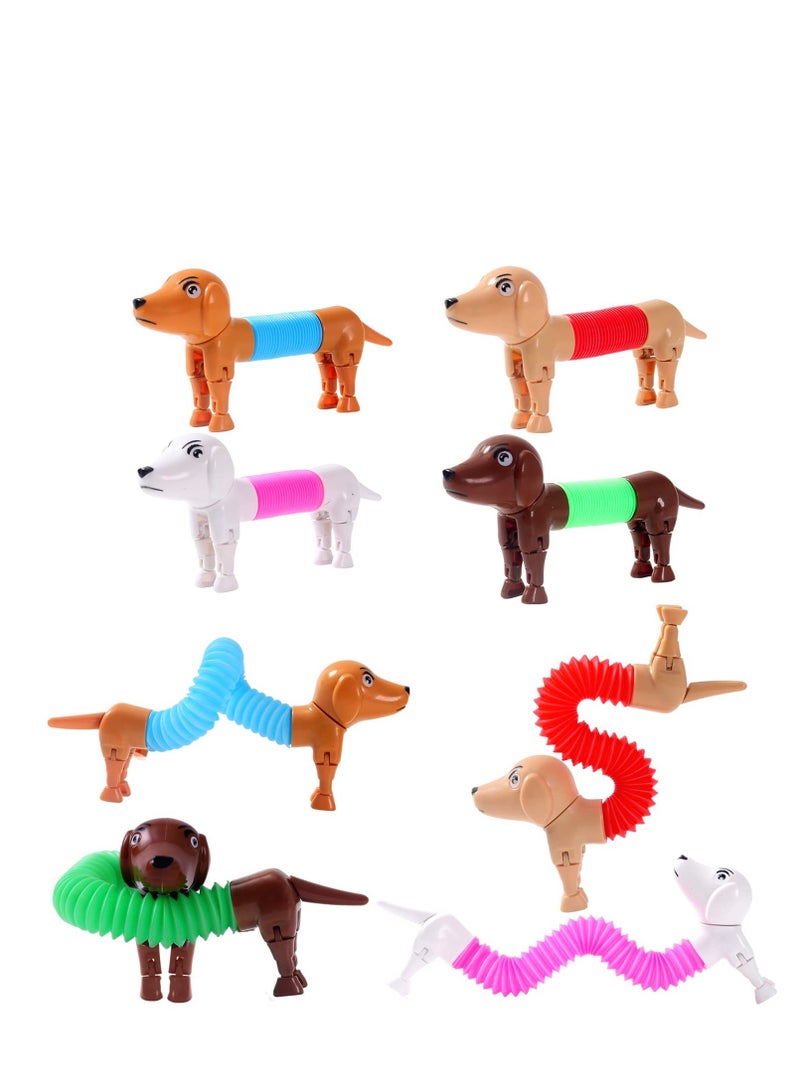 Dog pop Tubes, 8 Pcs Pop Tubes Animal Fidget Toys, Sensory Fidget Toys for Girls and Boys, Travel Toys, Dog Party Favors, Sensory Tubes (Random Color)