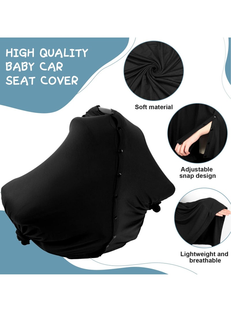 Nursing Covers for Breastfeeding 2 Soft Cotton Nursing Covers with Button Design for Privacy Car Seat Canopy and More Perfect for Boys and Girls Black and Gray