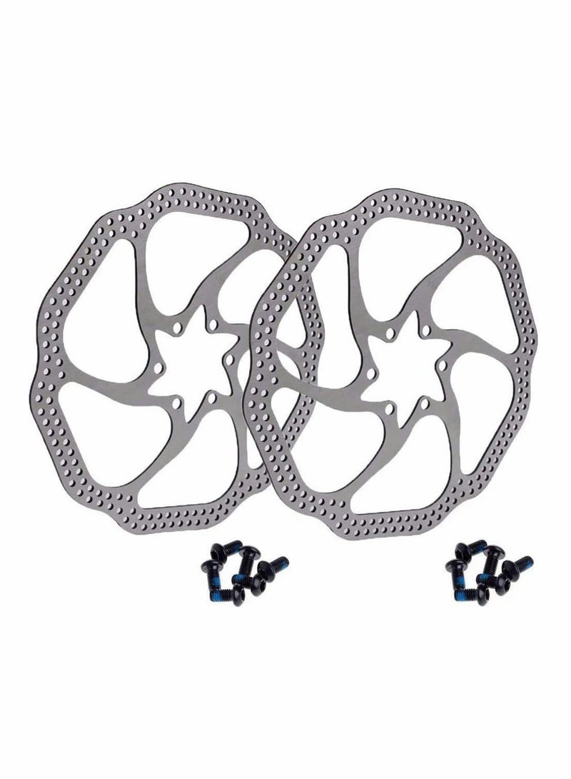 16cm Disc Bike Brake Rotor with 6 Bolts Stainless Steel Bicycle Rotors Fit Training Wheels for Road Bike Mountain Bike MTB BMX Floating Diso Rotors Stainless Steel 2 pcs