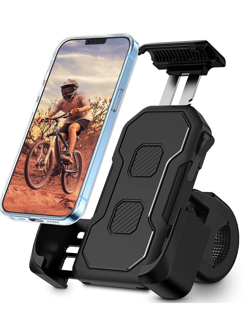 Bike Motorcycle Phone Mount Holder, for ATV/Bicycle/Stroller/Scooter with Security Lock, Non-Slip Anti-Shake Handlebar Clamp, Fit iPhone 13 Pro Max / 12 Pro Max / 11 / Cellphone 4.5 in-7in