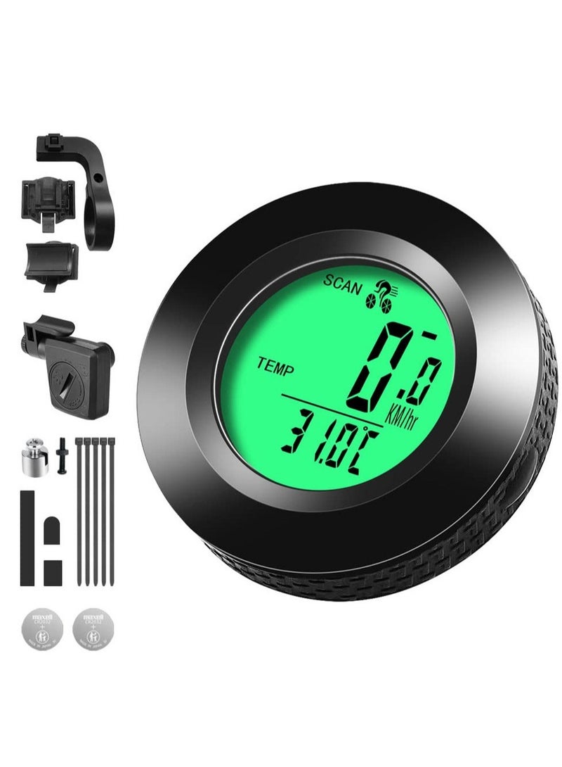 Bicycle Computer Multifunctional Waterproof Odometer Bike Speedometer Cycling Speed Tracker with 3-Colour Backlit Display with 20 Functions and Auto on off for Outdoor Indoor Tracking