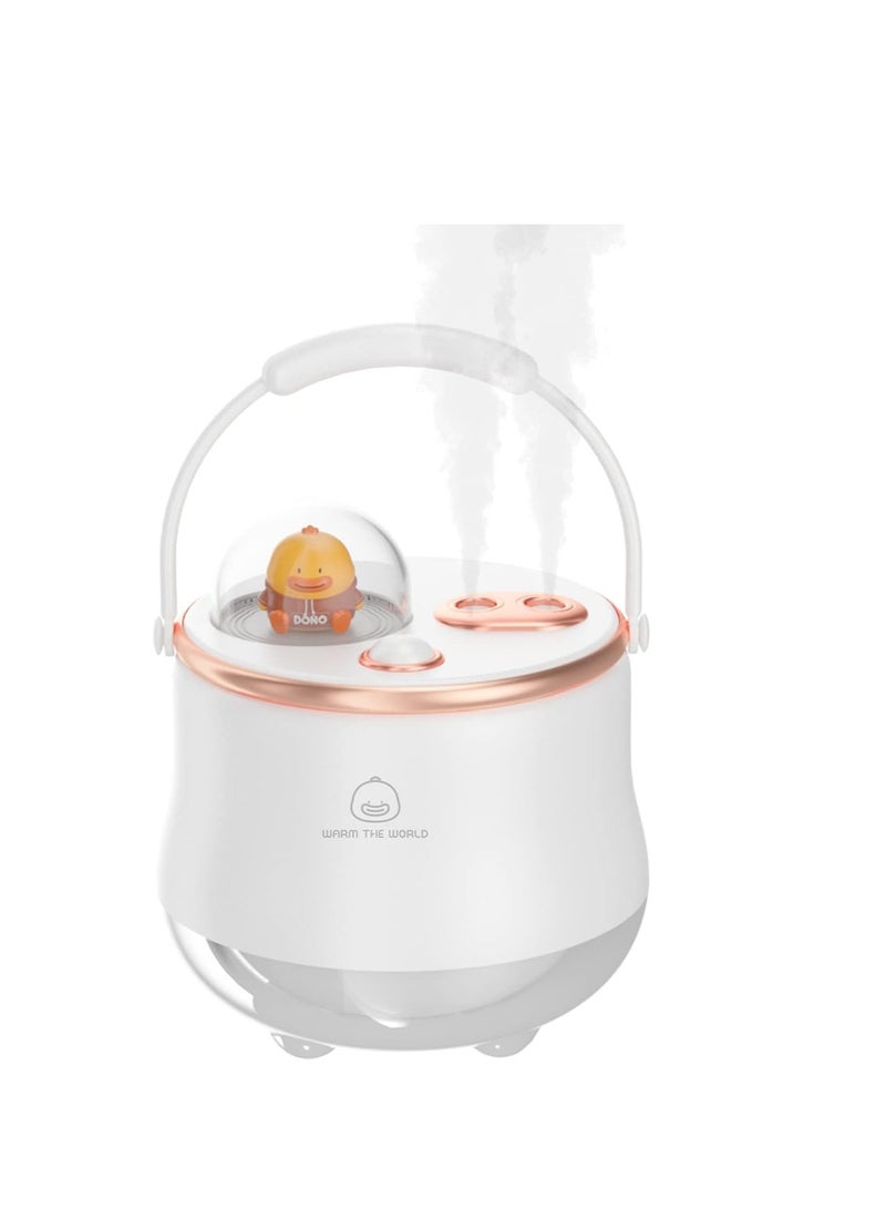 Cool Mist Humidifier, 400ml Mini Portable Humidifier with Adjustable Double spray Personal Humidifier For Bedroom Kids Office Desktop Home, White