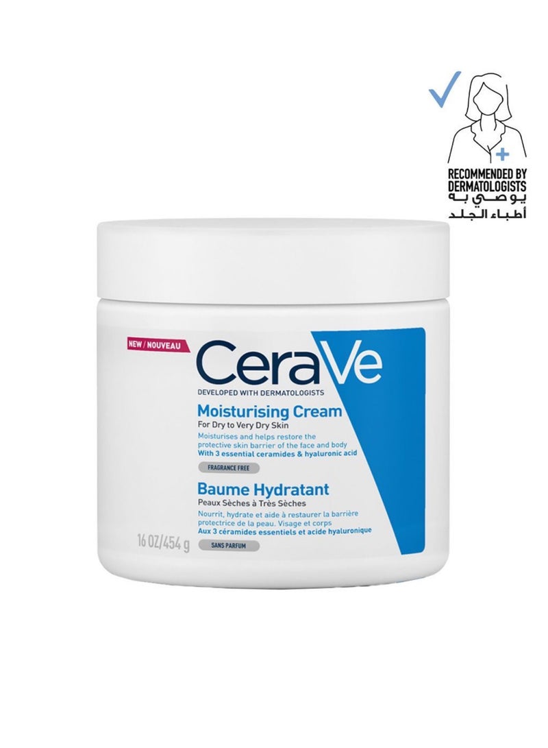 CeraVe Fragrance Free Moisturising Cream For Dry To Very Dry Skin 454g