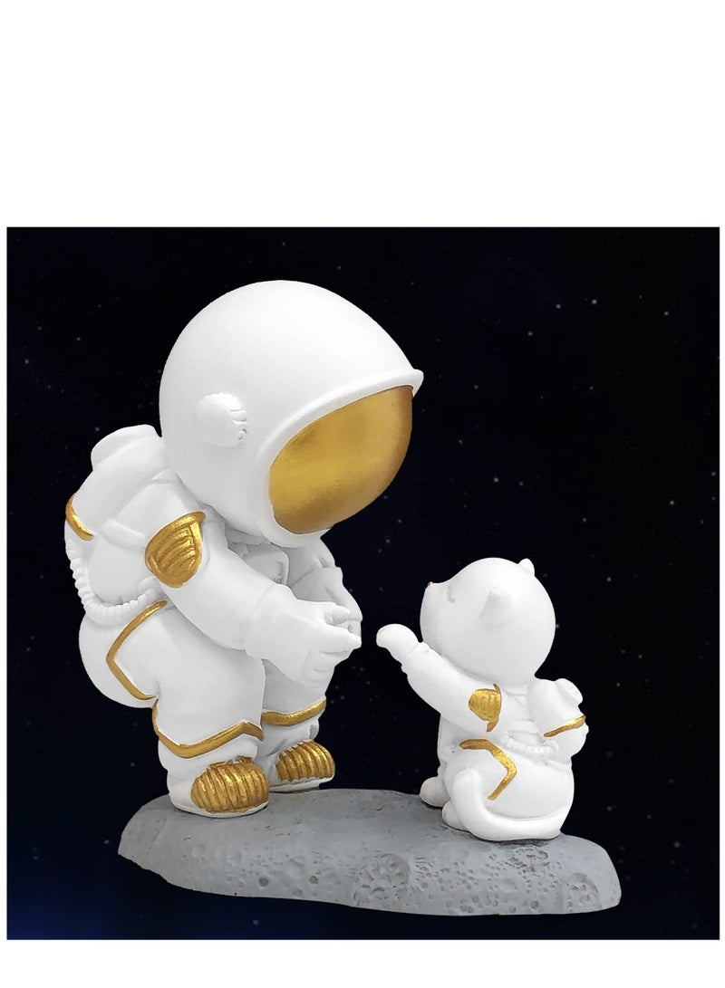 Astronaut Figures Toys Modern Astronaut Desktop Decor Statue Spaceman Dog Ornament for Car Dashboard Living Room Home Office Gift