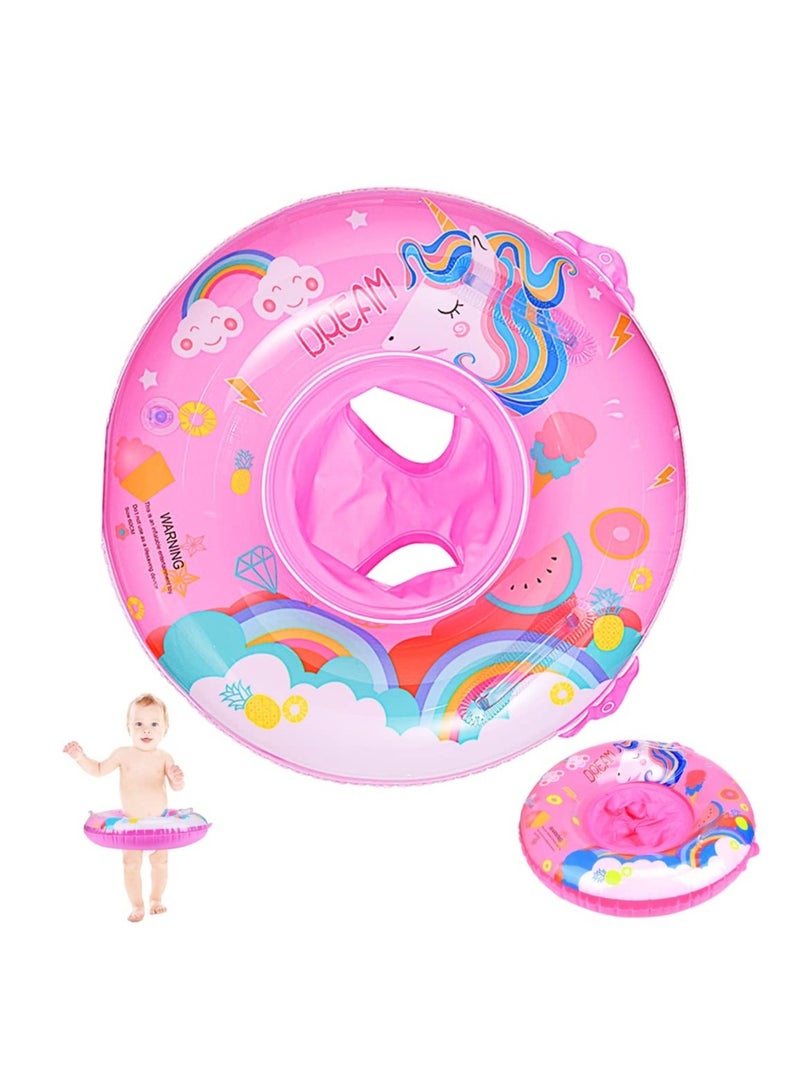 Baby Swimming Float, Swimming Inflatable Ring for Kids, Cartoon Unicorn Baby Pool Float with Seat, Swimming Ring Water Toys, Helps Baby Learn to Swim, for Kids the Age Of 3-72 Months