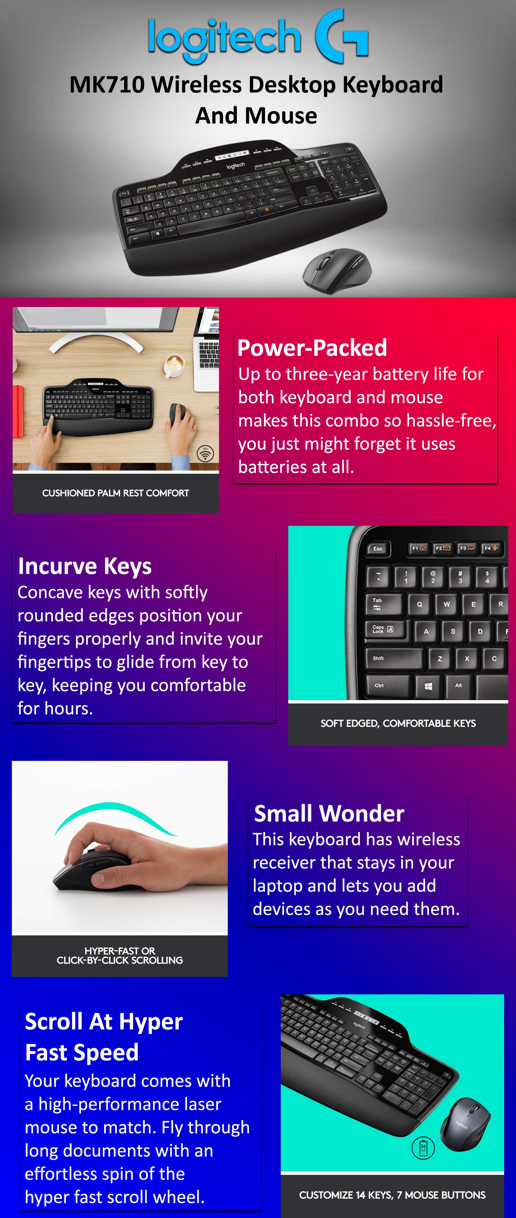 MK710 Performance Wireless Keyboard And Mouse Combo US-English black